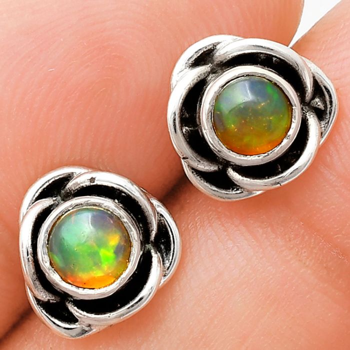 Ethiopian Opal Stud Earrings EXE01740 E-1248, 5x5 mm