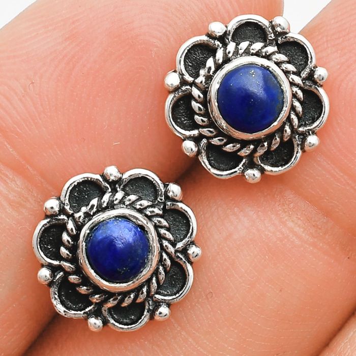 Lapis Lazuli Stud Earrings EXE01797 E-1121, 5x5 mm