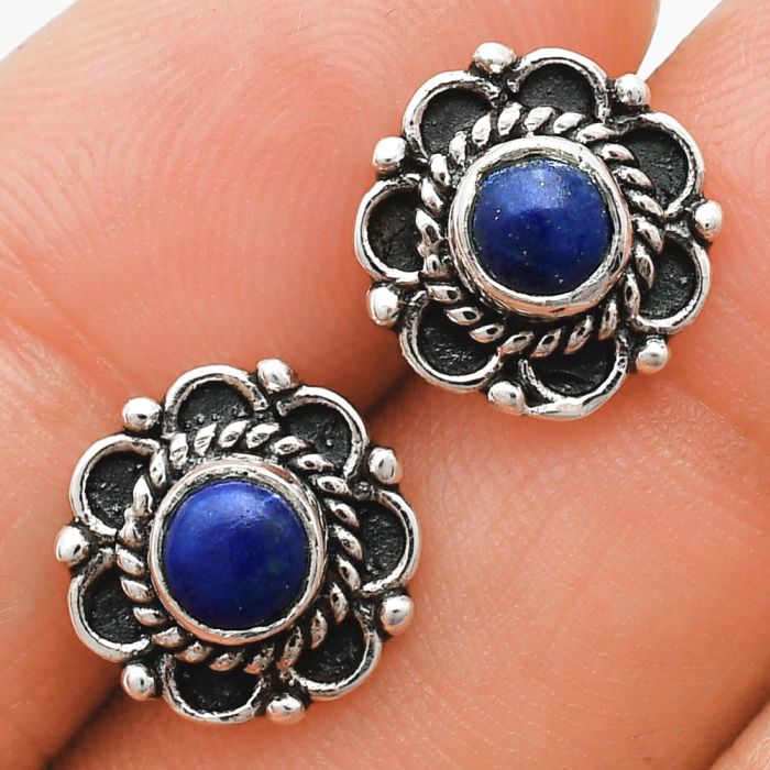 Lapis Lazuli Stud Earrings EXE01798 E-1121, 5x5 mm