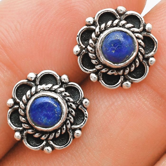 Lapis Lazuli Stud Earrings EXE01802 E-1121, 5x5 mm