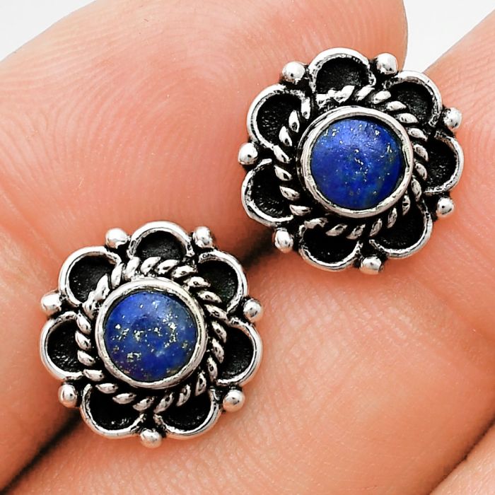 Lapis Lazuli Stud Earrings EXE01809 E-1121, 5x5 mm