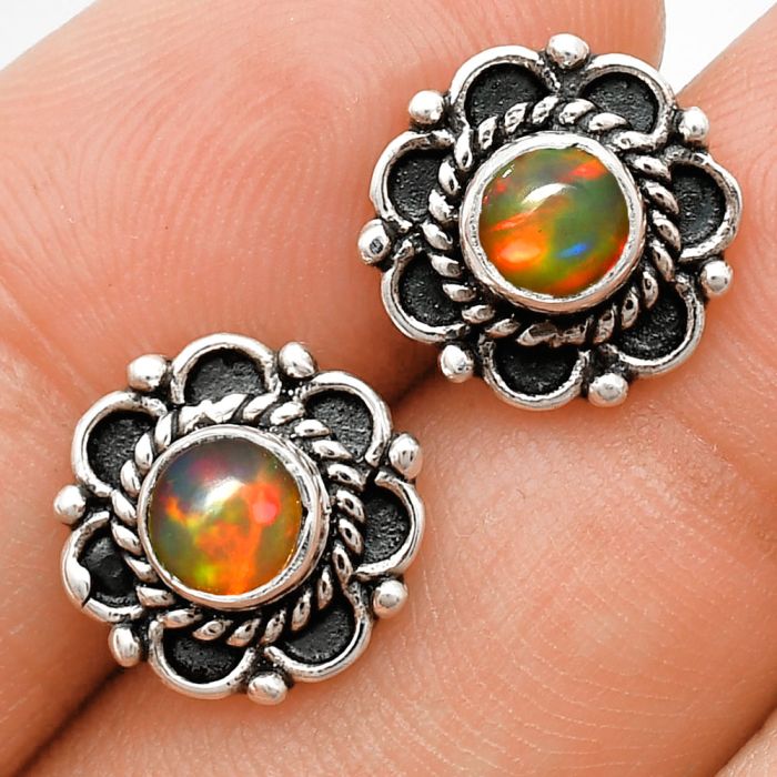 Ethiopian Opal Stud Earrings EXE01850 E-1121, 5x5 mm