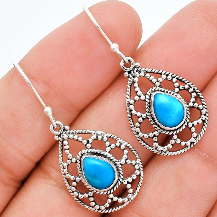 Sleeping Beauty Turquoise Earrings EXE01895 E-1251, 6x8 mm