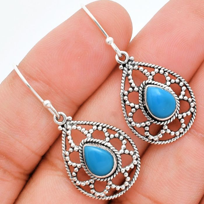 Sleeping Beauty Turquoise Earrings EXE01896 E-1251, 6x8 mm