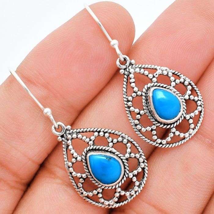 Sleeping Beauty Turquoise Earrings EXE01897 E-1251, 6x8 mm