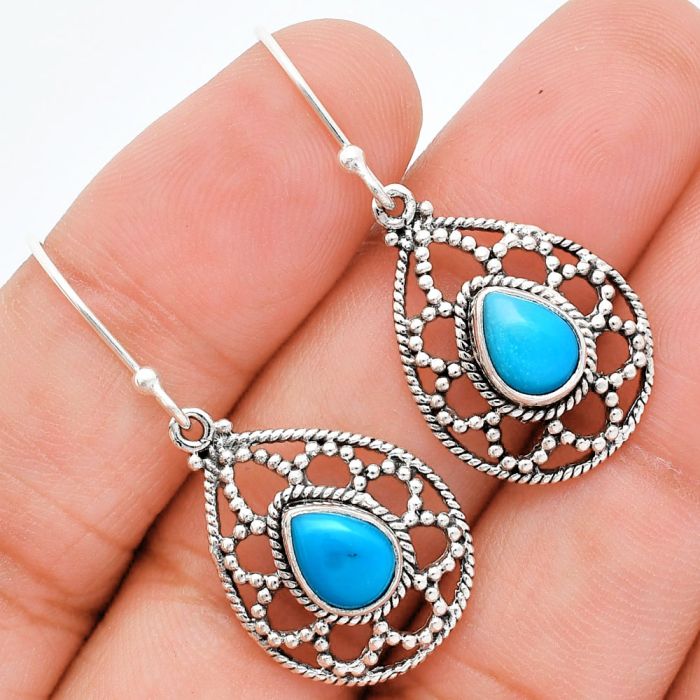 Sleeping Beauty Turquoise Earrings EXE01898 E-1251, 6x8 mm