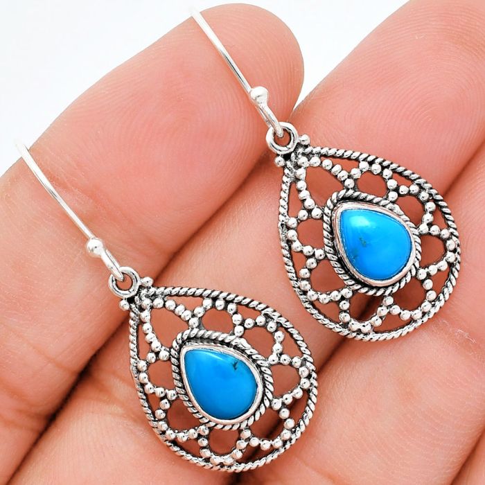 Sleeping Beauty Turquoise Earrings EXE01900 E-1251, 6x8 mm