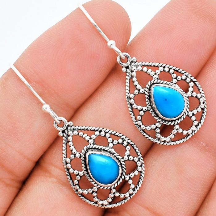 Sleeping Beauty Turquoise Earrings EXE01901 E-1251, 6x8 mm