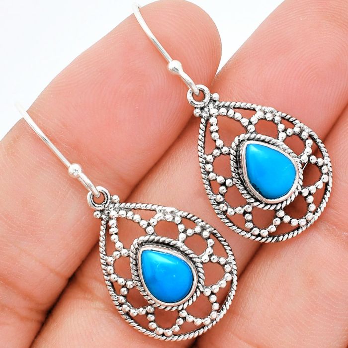 Sleeping Beauty Turquoise Earrings EXE01903 E-1251, 6x8 mm