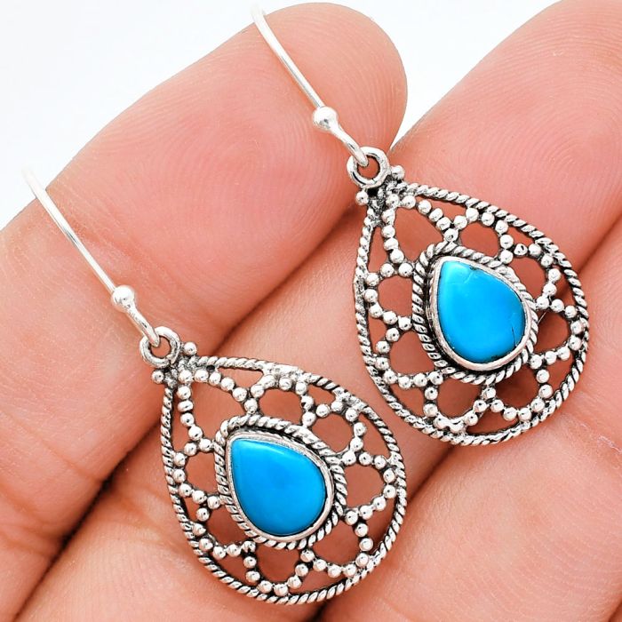 Sleeping Beauty Turquoise Earrings EXE01904 E-1251, 6x8 mm