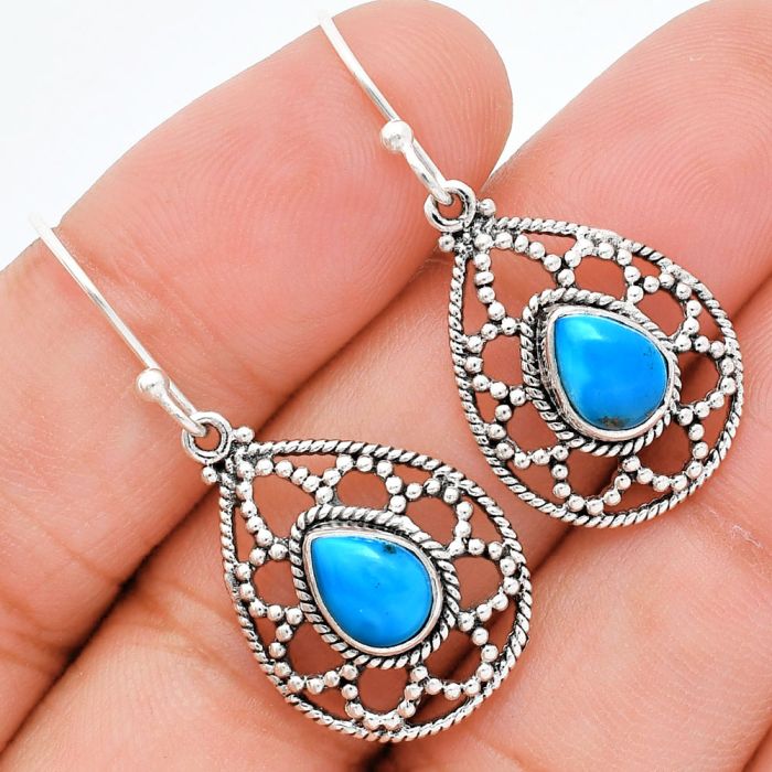 Sleeping Beauty Turquoise Earrings EXE01905 E-1251, 6x8 mm