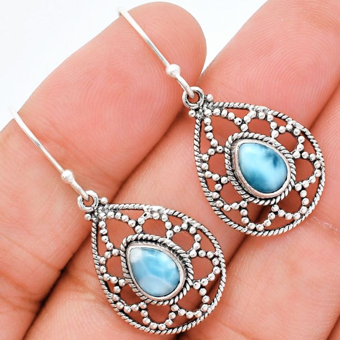 Larimar (Dominican Republic) Earrings EXE01911 E-1251, 6x8 mm