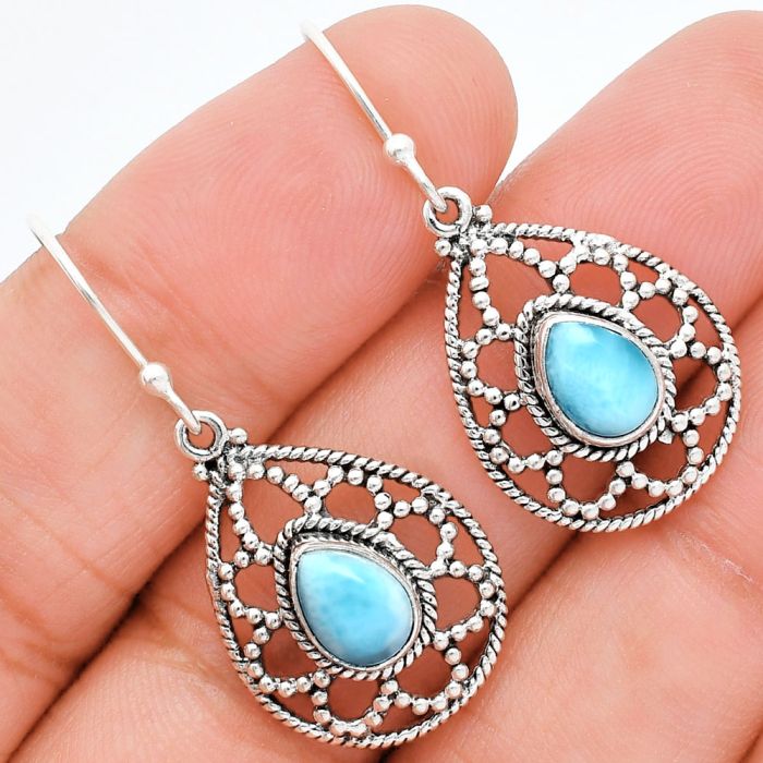 Larimar (Dominican Republic) Earrings EXE01913 E-1251, 6x8 mm