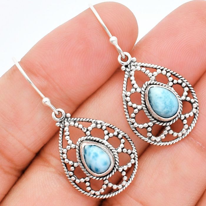 Larimar (Dominican Republic) Earrings EXE01914 E-1251, 6x8 mm