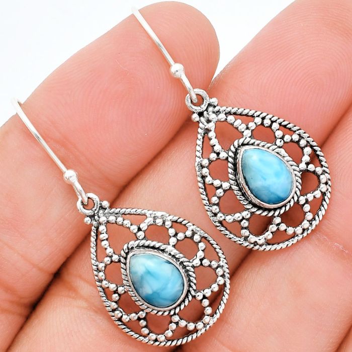 Larimar (Dominican Republic) Earrings EXE01915 E-1251, 6x8 mm