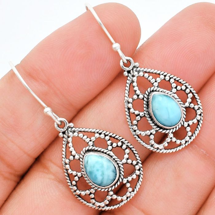 Larimar (Dominican Republic) Earrings EXE01916 E-1251, 6x8 mm