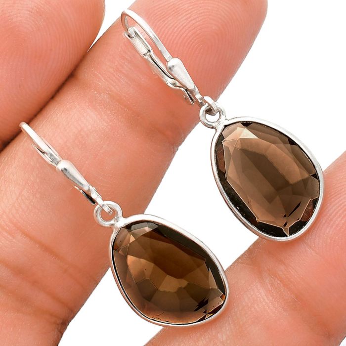 Smoky Quartz Earrings EXE02097 E-1254, 11x16 mm