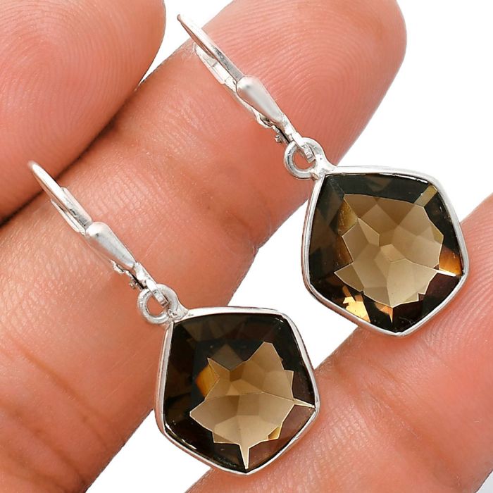 Smoky Quartz Earrings EXE02103 E-1254, 13x14 mm