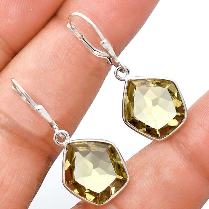 Lemon Quartz Earrings EXE02119 E-1254, 13x14 mm