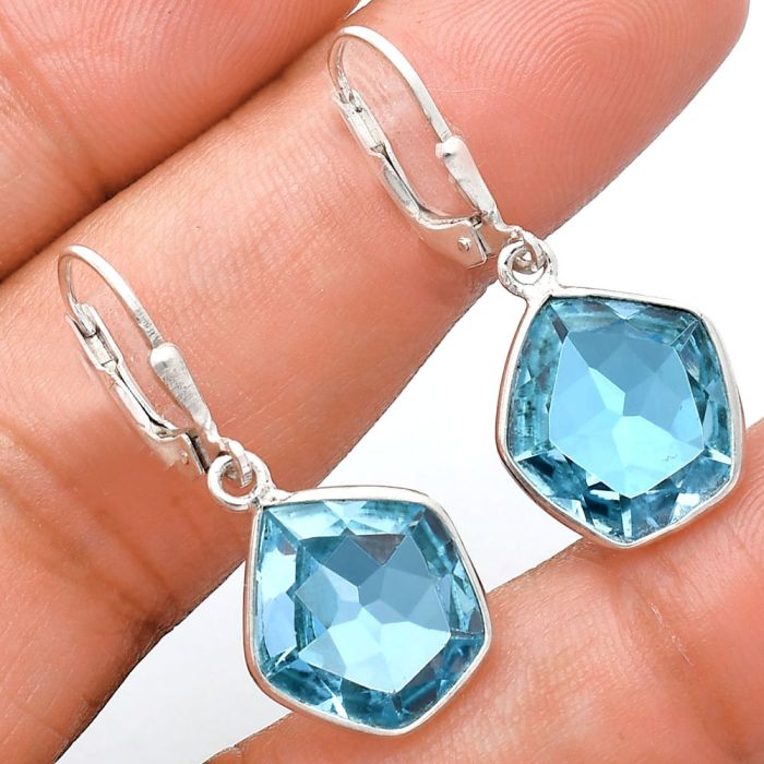 Sky Blue Topaz Earrings EXE02131 E-1254, 13x14 mm