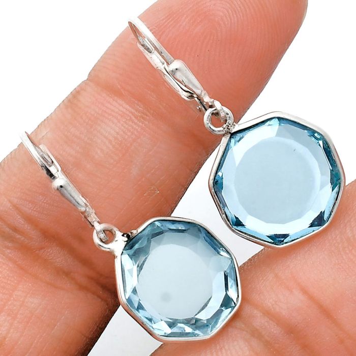 Sky Blue Topaz Earrings EXE02138 E-1254, 14x14 mm