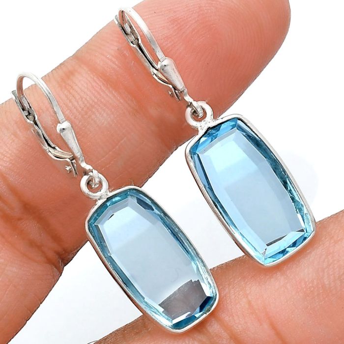 Sky Blue Topaz Earrings EXE02141 E-1254, 9x17 mm