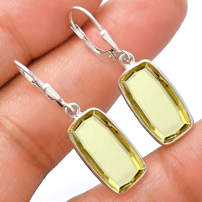 Lemon Quartz Earrings EXE02166 E-1254, 9x17 mm