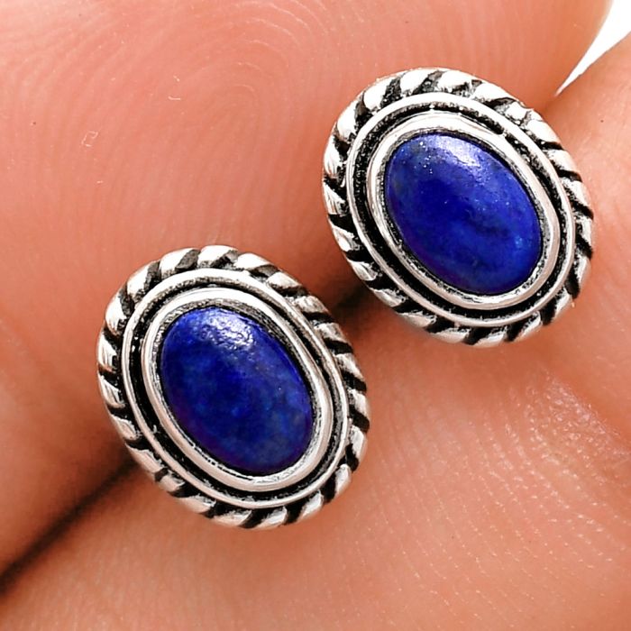 Stud - Lapis Lazuli Earrings EXE02221 E-1245, 6x4 mm