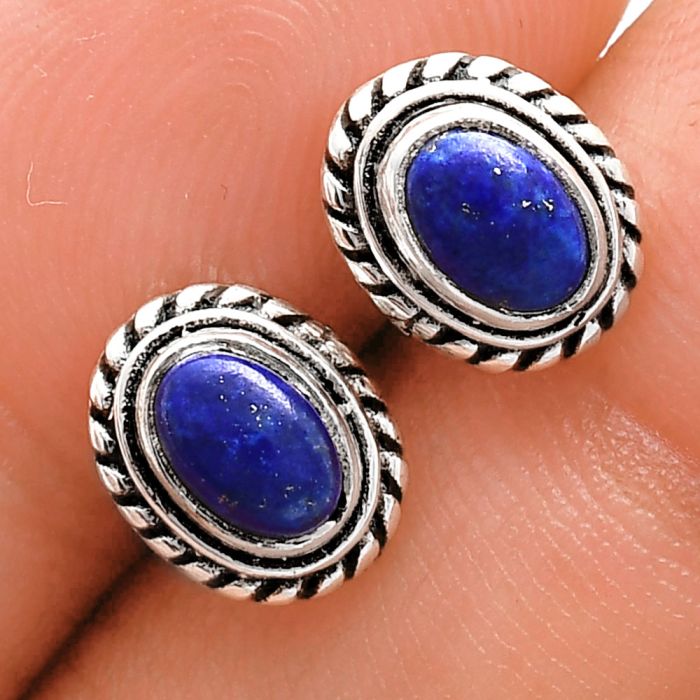 Stud - Lapis Lazuli Earrings EXE02222 E-1245, 6x4 mm