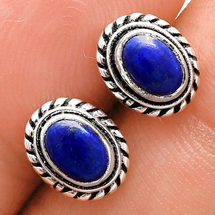 Stud - Lapis Lazuli Earrings EXE02223 E-1245, 6x4 mm