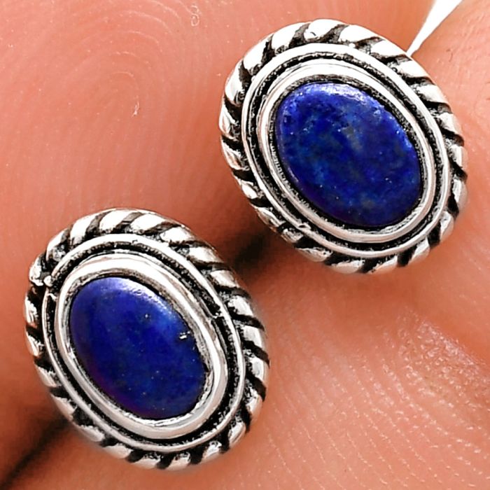 Stud - Lapis Lazuli Earrings EXE02225 E-1245, 6x4 mm