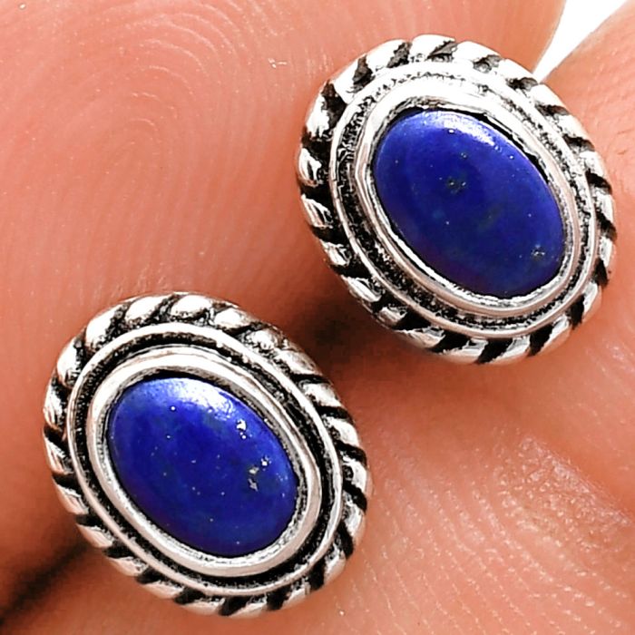 Stud - Lapis Lazuli Earrings EXE02226 E-1245, 6x4 mm