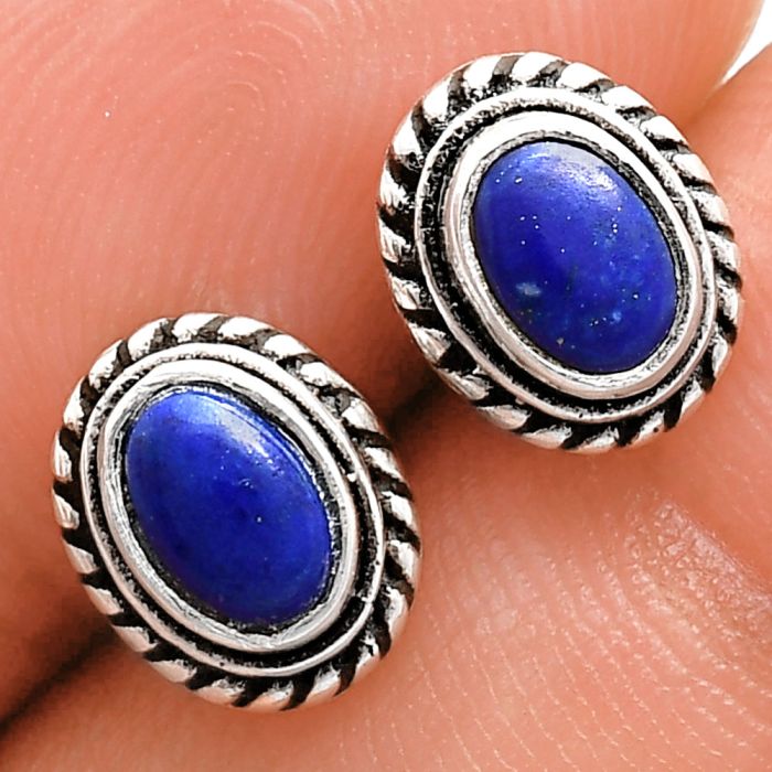 Stud - Lapis Lazuli Earrings EXE02227 E-1245, 6x4 mm