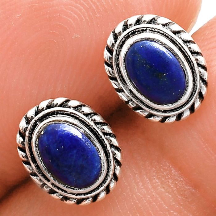 Stud - Lapis Lazuli Earrings EXE02228 E-1245, 6x4 mm