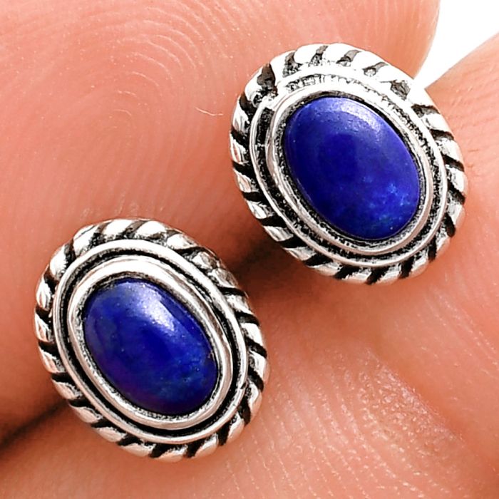 Stud - Lapis Lazuli Earrings EXE02229 E-1245, 6x4 mm