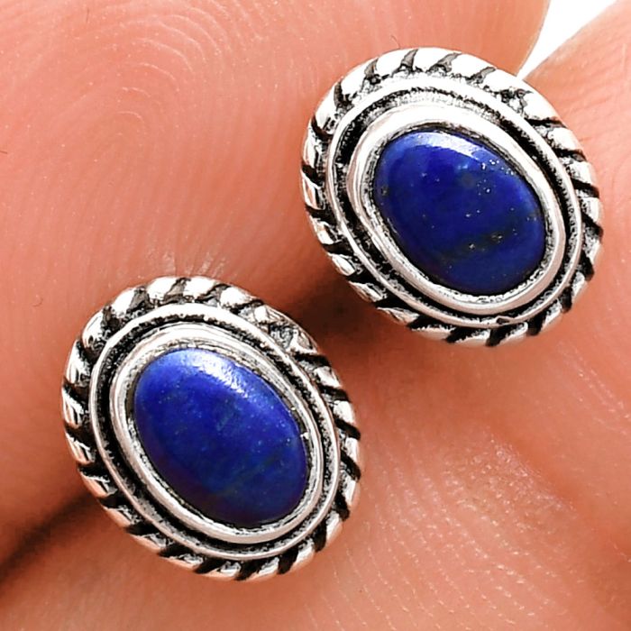 Stud - Lapis Lazuli Earrings EXE02230 E-1245, 6x4 mm