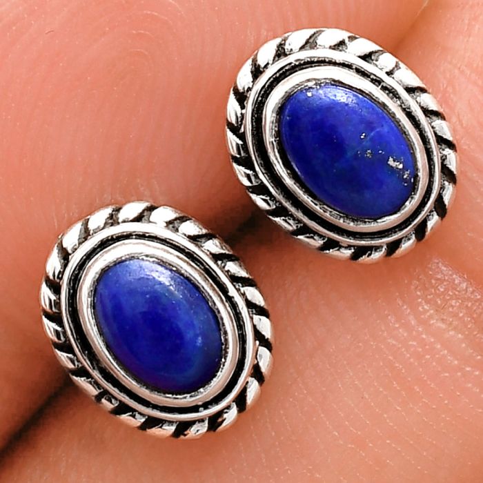 Stud - Lapis Lazuli Earrings EXE02231 E-1245, 6x4 mm