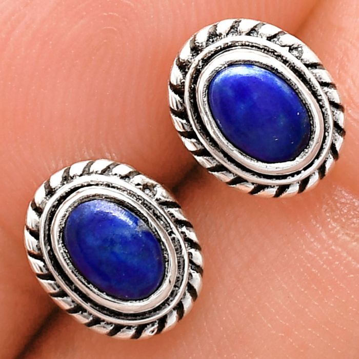 Stud - Lapis Lazuli Earrings EXE02232 E-1245, 6x4 mm