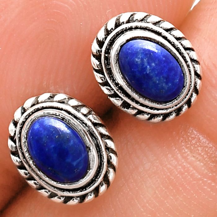 Stud - Lapis Lazuli Earrings EXE02234 E-1245, 6x4 mm