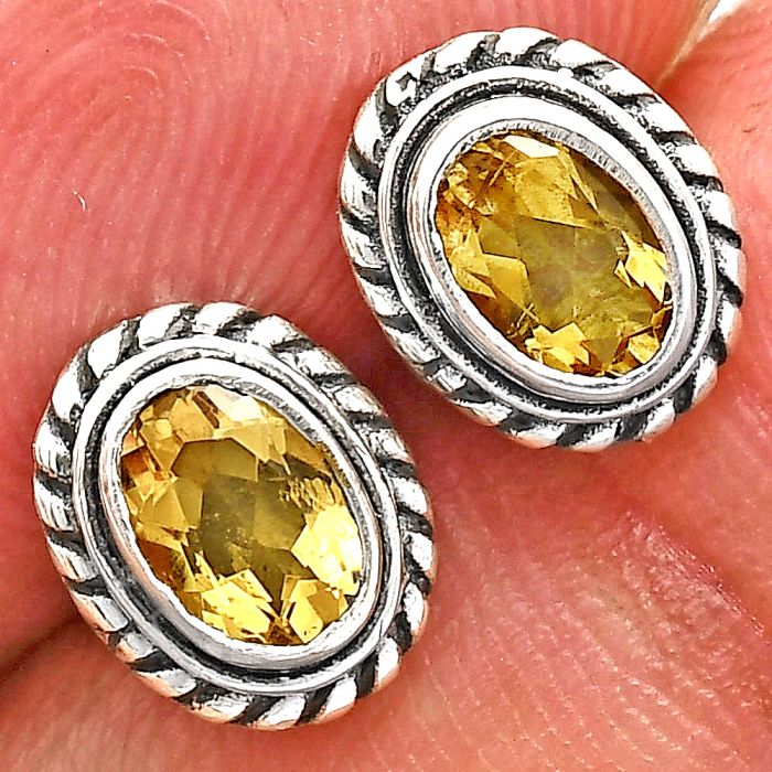 Stud - Citrine Earrings EXE02281 E-1245, 6x4 mm