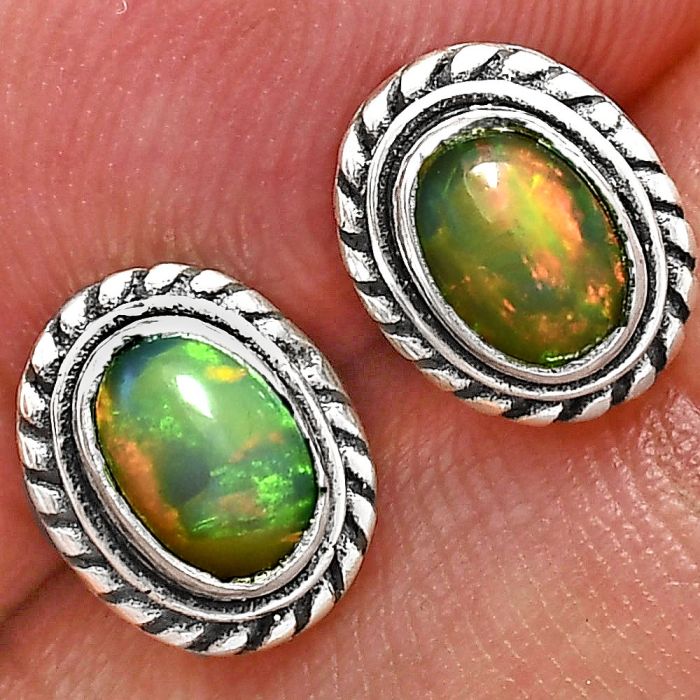 Stud - Ethiopian Opal Earrings EXE02353 E-1245, 6x4 mm