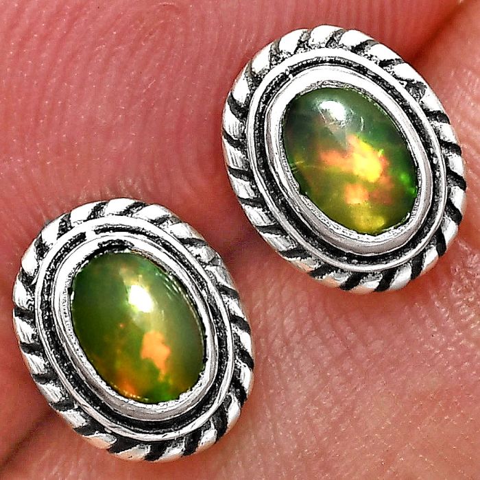 Stud - Ethiopian Opal Earrings EXE02358 E-1245, 6x4 mm