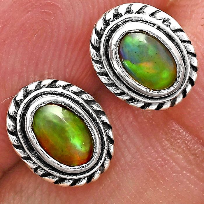 Stud - Ethiopian Opal Earrings EXE02360 E-1245, 6x4 mm