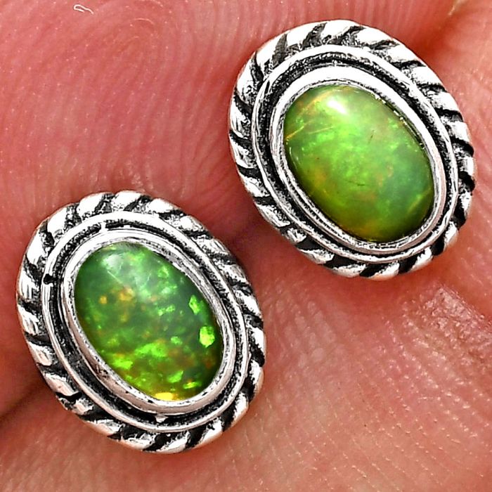 Stud - Ethiopian Opal Earrings EXE02363 E-1245, 6x4 mm