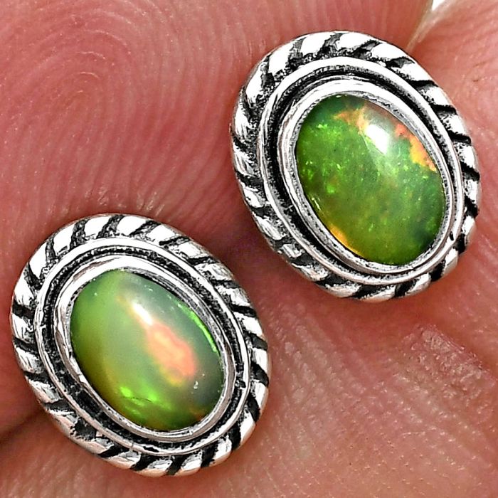 Stud - Ethiopian Opal Earrings EXE02365 E-1245, 6x4 mm