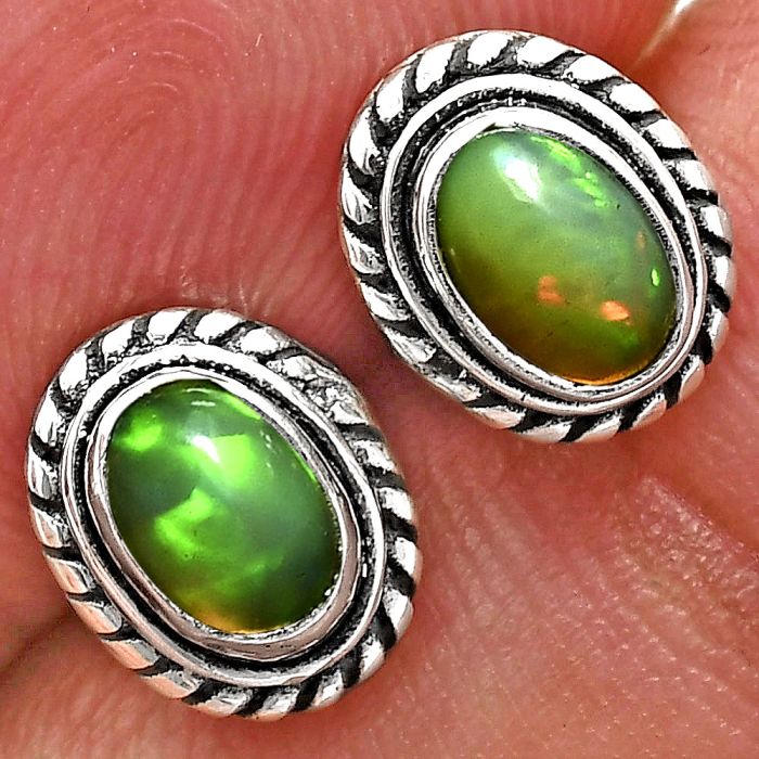 Stud - Ethiopian Opal Earrings EXE02366 E-1245, 6x4 mm