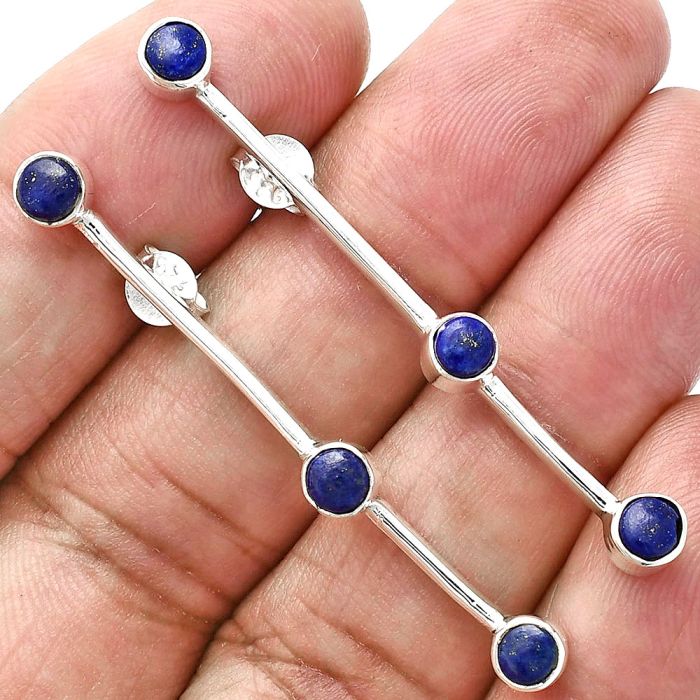 Lapis Lazuli Earrings EXE02402 E-1255, 4x4 mm