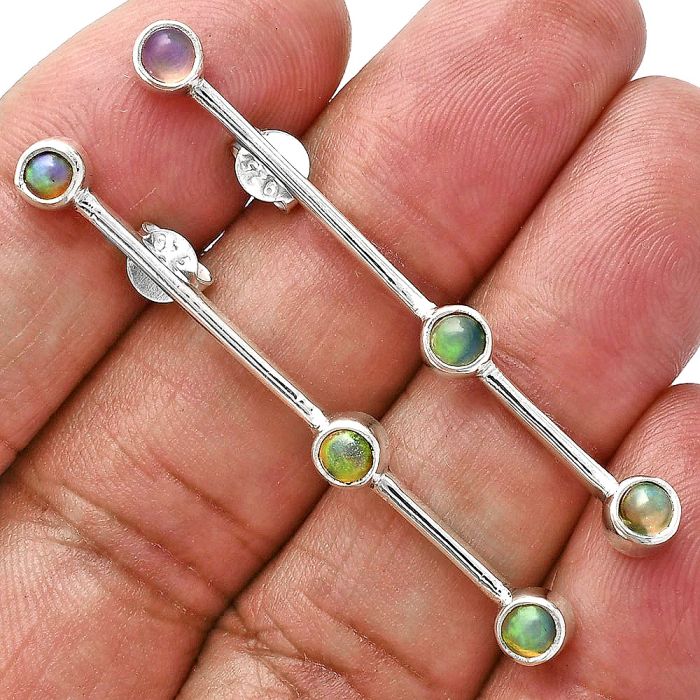 Ethiopian Opal Earrings EXE02403 E-1255, 4x4 mm