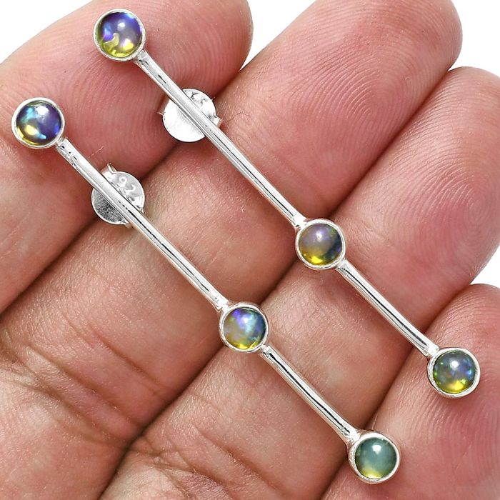 Ethiopian Opal Earrings EXE02404 E-1255, 4x4 mm