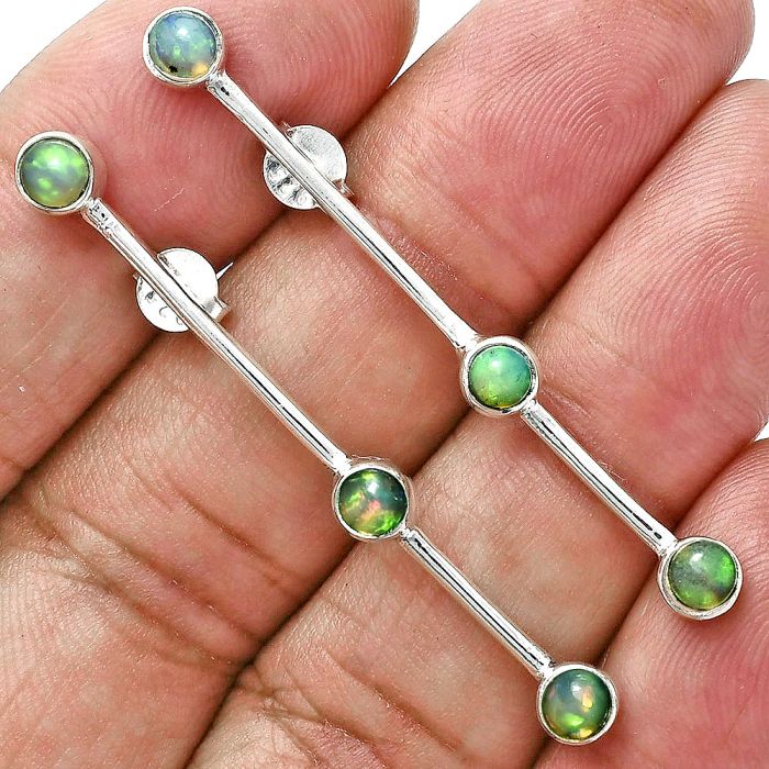 Ethiopian Opal Earrings EXE02411 E-1255, 4x4 mm